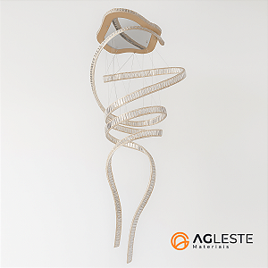 LUSTRE DE CRISTAL DUPLO ESPIRAL BAILARINA GOLD - LINHA STREAMER - DNA ILUMINAÇÃO