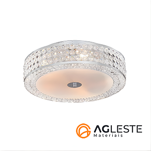 PLAFON LINHA SARAH REDONDO 5 CRISTAIS - HEVVY