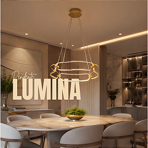 PENDENTE LUMINA DOURADO D60CM A9.5CM 1XLED 50W 3000K LIMITED - BB007G - BELLA
