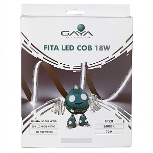 FITA LED COB 18W 6000K 12V 5MT 1800 LUMENS/M 300 L/M IP20 - GAYA