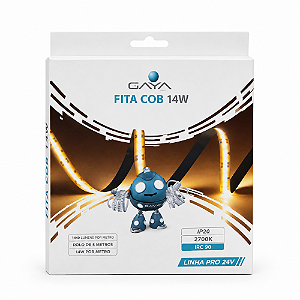 FITA DE LED COB 14W/M 2700K BRANCO QUENTE 24V 5 METROS 1400 LÚMENS/M IP20 IRC90 PRO - GAYA