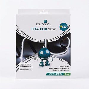 FITA DE LED COB 20W/M 6000K BRANCO FRIO IP20 24V IRC90 5 MT PRO - GAYA