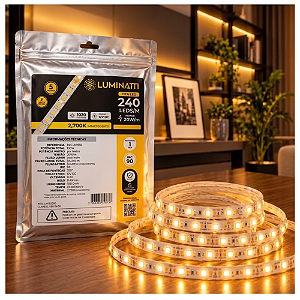 FITA DE LED 240LEDS 100W 20W/M SMD 12V 5M IRC90 2700K IP20 DIMERIZAVEL - LUMINATTI - LM1910