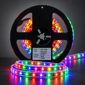 FITA DE LED 96SMD RGB DIGITAL RGB+KZQ 12V IP67 12Lm 5M 18W/M - VLX-0299