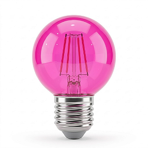 LAMPADA LED BOLINHA 1W 127V / 3W 220V ROSA BIVOLT - KIAN - 16610