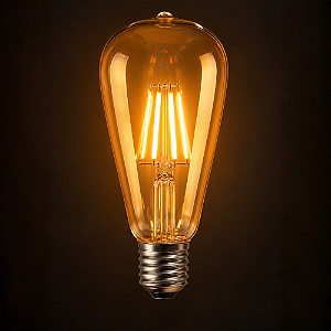 LAMPADA FILAMENTO AMBAR 4W 2200K 120LM/W ST64/E27 - APOLLO - 6511