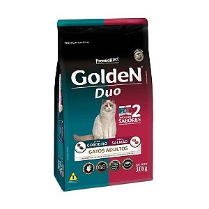 Ração Golden Duo para Gatos Adultos Sabor Cordeiro e Salmão