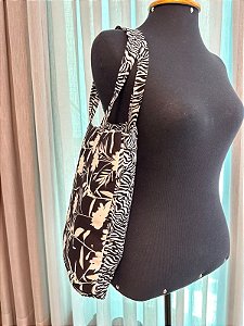 Canga Toalha e Bolsa Floral Zebrada