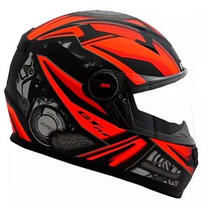 Capacete Fw3 Gtx R1 com Oculos PretoFosco/Vermelho