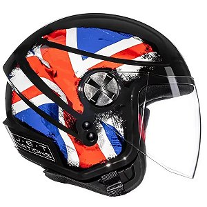 Capacete Fly Jet Nation England Preto