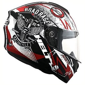 Capacete Helt New Hippo Retro PretoFosco-Vermelho
