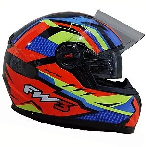 Capacete Fw3 Gtx Fox com Oculos PretoFosco/Laranja