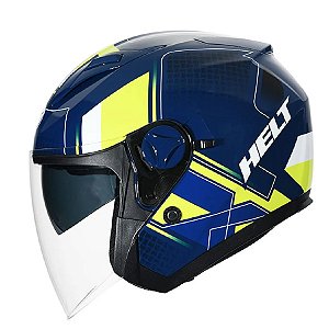 Capacete Helt City Vancouver com Oculos Interno Azul/Amarelo