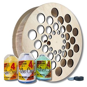 Kit Pipa Carretilha 16 Polegadas, Linha Fio 04 de 6000 Jardas Vera Cruz e Fita Protetora Dedo 2,5m