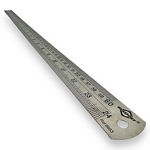 Régua Aço Inox 60cm Brasfort 60cm 8663 Escala Polegadas 24