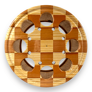 Carretilha Chilena Madeira Marchetada 10 Polegadas (25cm)