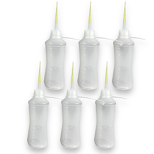 Kit 6 Tubo Almotolia Aplicador Para Líquidos 120ml Bico Reto