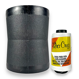 Kit Linha Vera Cruz Fio 04 1500 Jardas Porta Linha GG Preto