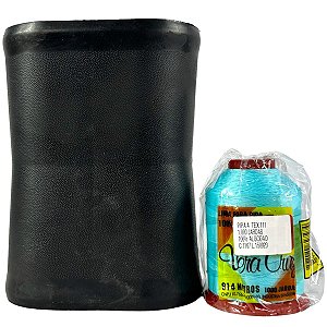 Kit Linha Vera Cruz Fio 04 1000 Jardas Porta Linha M Oval Preto