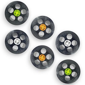 Kit Pipa 6 Carretilhas de Plástico Reforçado 15cm 6" Pequena