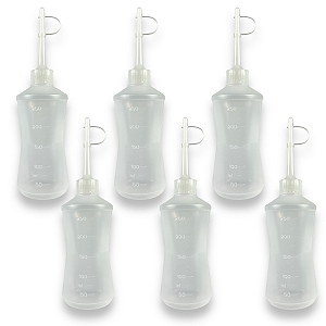Kit 6 Tubo Almotolia Aplicador Para Líquidos 250ml Bico Reto