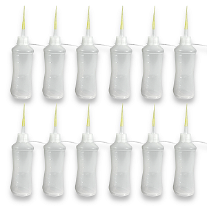 Kit 12 Tubo Almotolia Aplicador Para Líquidos 120ml Bico Reto
