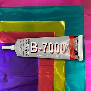 Kit 100 Papel Laminado Cores Mistas e Cola Extraforte B7000 Para Pipas