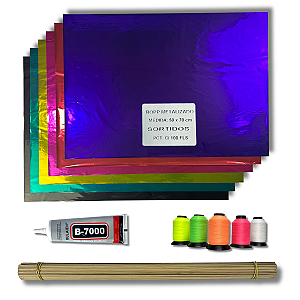 Kit 100 Vareta 70cm, 100 Laminado, Cola B7000, Linha Armação