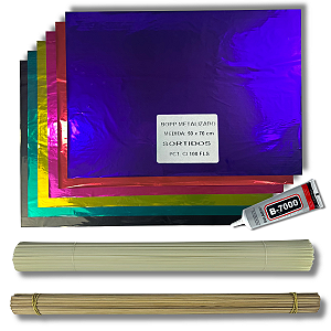 Kit Raia: Bambu 55cm, Fibra 2.0, Laminado 50x70cm e B7000