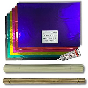 Kit Raia: Bambu 55cm, Fibra 2.0, Laminado 50x70cm e B7000