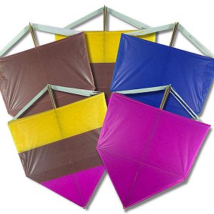 Kit 10 Pipa Caçadeira 60cm Seda Cores Lisas e Mistas