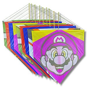 Kit 25 Pipa Raia Murcha Estampas Mistas 60cm Bambu X Fibra