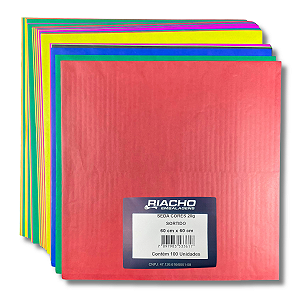 Folhas de Seda 60x60cm Riacho 100 Unidades Cores Lisas Mistas