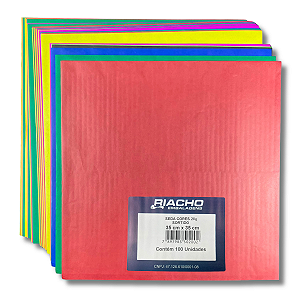 Folhas de Seda 35x35cm Riacho 100 Unidades Cores Lisas Mistas