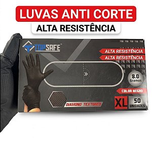 Caixa 50un Luva de Proteção Anti-Corte TopSafe HPPE Texturizada EN388 Pipa