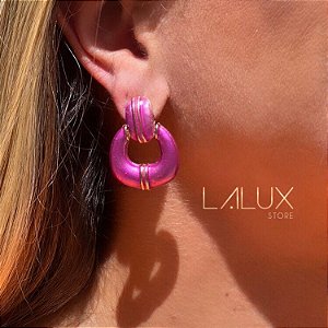 BRINCO SEMI ARGOLA FRONTAL ESMALTADA