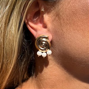 BRINCO CARACOL COM TRES PEROLAS