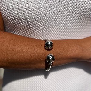 BRACELETE DUAS BOLAS MARTELADO