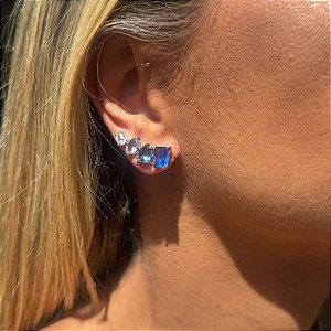 EAR CUFF PEDRAS AZUIS