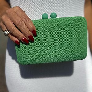 CLUTCH TECIDO TRAMA VERDE