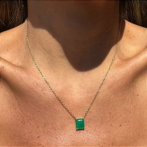 COLAR RETANGULO ESMERALDA FUSION
