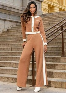 CONJUNTO TRICOT CASACO MANGA LONGA CALÇA
