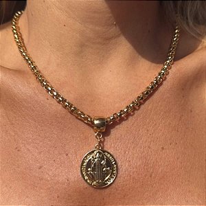 COLAR CORRENTE SÃO BENTO DOURADO