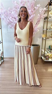 VESTIDO ALÇA RODADO LISTRADO AMARELO