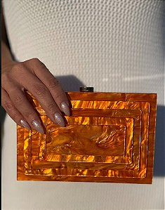 CLUTCH ACRILICO LARANJA