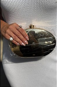 CLUTCH METAL OVAL DOURADA