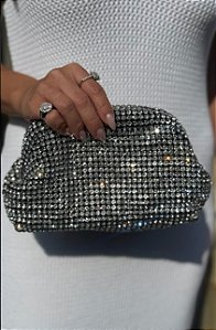 CLUTCH MALEAVEL BRILHO CRISTAL E PRETO