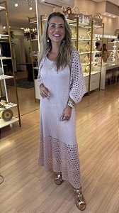 VESTIDO TRICOT COM CASAQUETO ROSA
