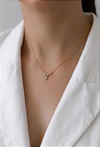 PRÉ VENDA - COLAR LETRA MANUSCRITO CRAVEJADO