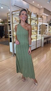VESTIDO TRICOT OMBRO SÓ MISSONI LUREX VERDE